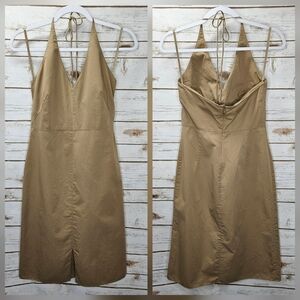 Banana Republic Khaki Halter Dress Size 2